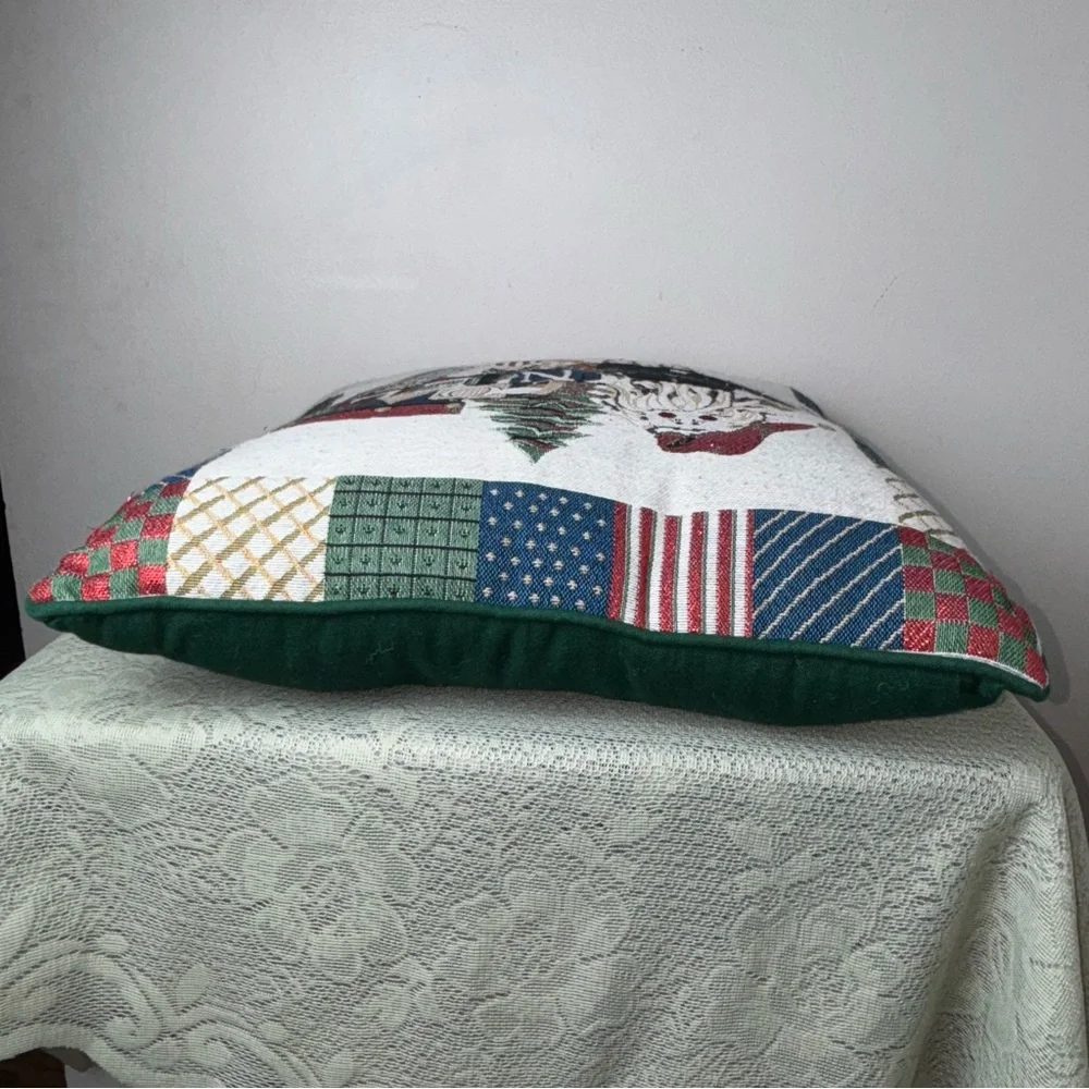 Vintage Fashion Christmas Decorative Tapestry NOEL Pillow 16”‎ x 16”